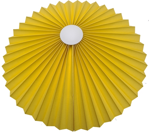 Rosette plisse til loft gul Ø40 med ledning